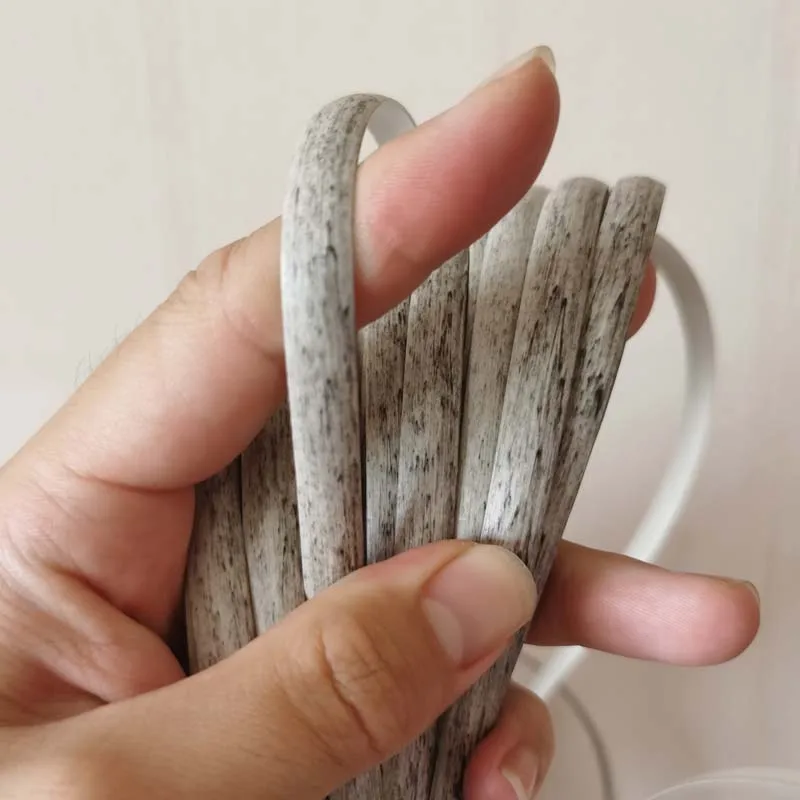 8mm 500g Light Grey PE Flat Synthetic Rattan Material Handmade Weaving Rope Home Furniture Decoration Chair Table Basket Repair