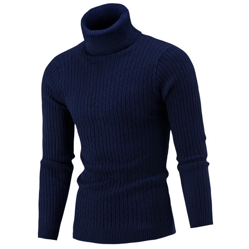 2023 Winter Men Warm Turtleneck Sweater Mens Rollneck Warm Knitted Sweater Keep Warm Men  Casual  Jumper Knit Woolen Sweater