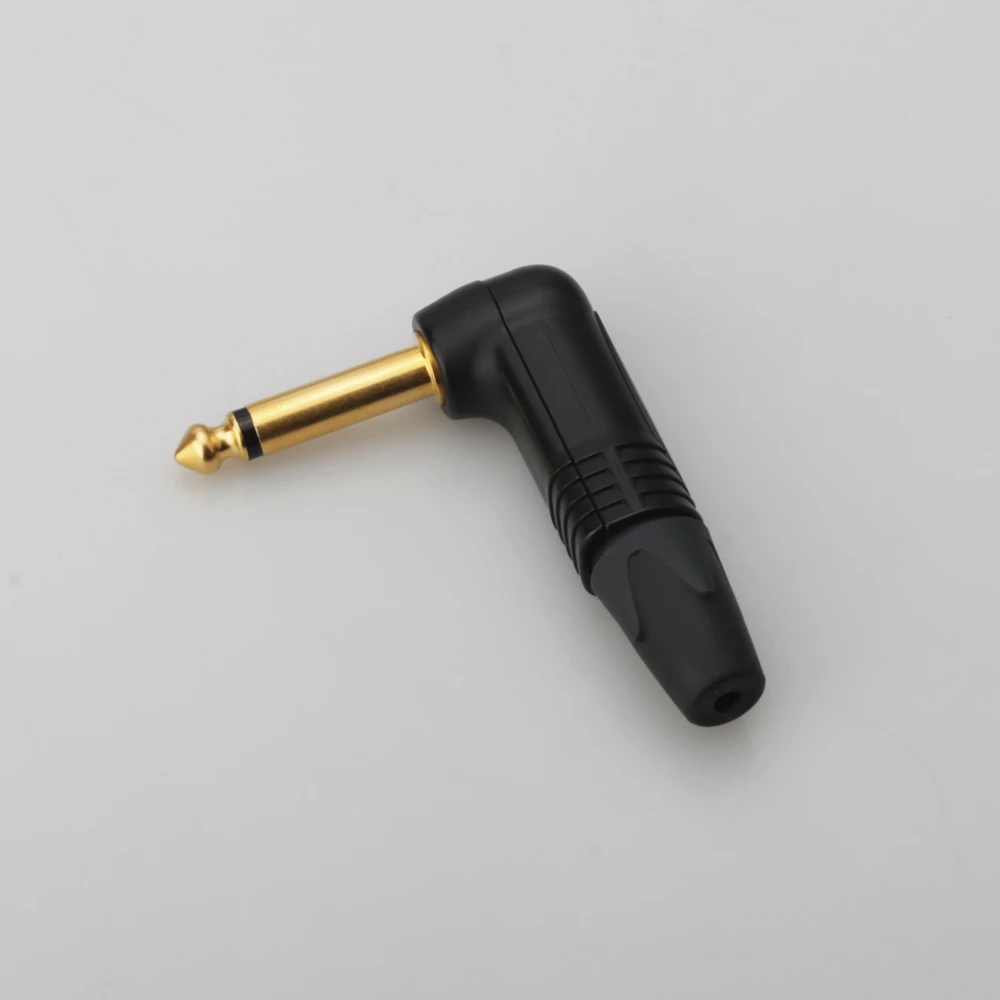 1 ชิ้น Neutrik 24K Gold Plated มุมขวา MONO JACK 6.35 มม.ไมโครโฟนปลั๊ก 6.35mm ปลั๊ก ASSEMBLY
