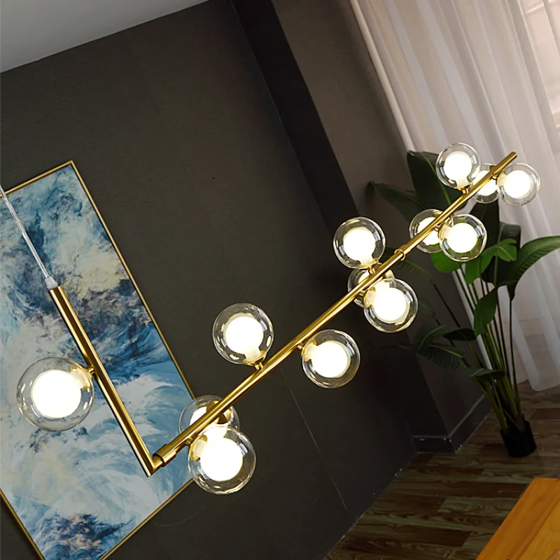 

Nordic restaurant chandelier light luxury magic bean front desk new modern minimalist bar counter dining lamp