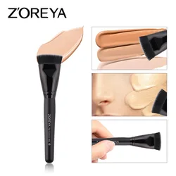 Zoreya-인조 섬유 뷰티 도구, 블랙 우드 핸들 메이크업 브러쉬, 파우더 파운데이션 브러쉬, 여성을 위한 화장품 선물, 인기 판매
