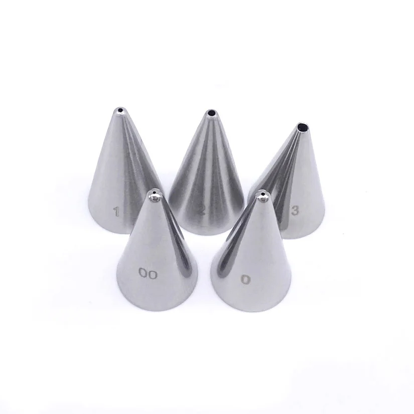 5 pcs/set Round Tips Stainless Steel Icing Piping Nozzles Set Fondant Cake Cream Decorating Pastry Tools Bakeware