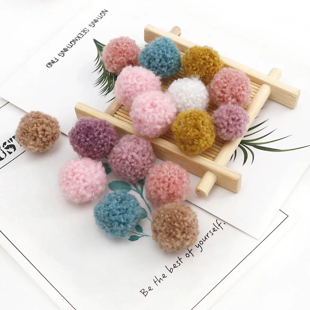 50pc New 15/20mm Mix Color Polyester Wool Soft Ball Pompoms Ball Crafts DIY Wedding Party Home Decor Craft Supplies