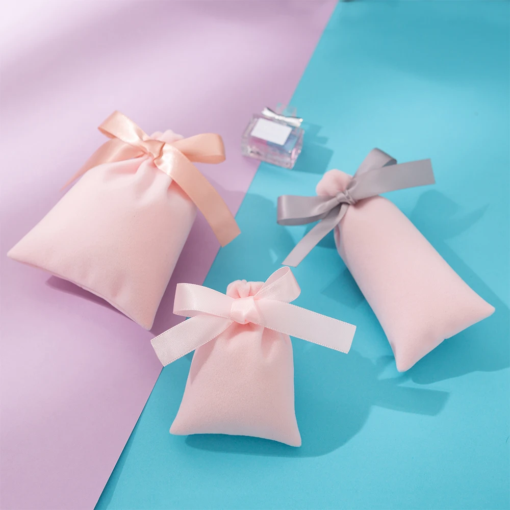 50pcs Pink Velvet Drawstring Bags Can Personalized Cute Jewelry Packaging Bags Pouches Chic Wedding Party Favor Gift Bags Custom