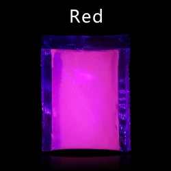 Pintura en polvo fluorescente que brilla en la oscuridad para manualidades artísticas, decoración de uñas de fiesta, Pigm de fósforo rojo, 10g