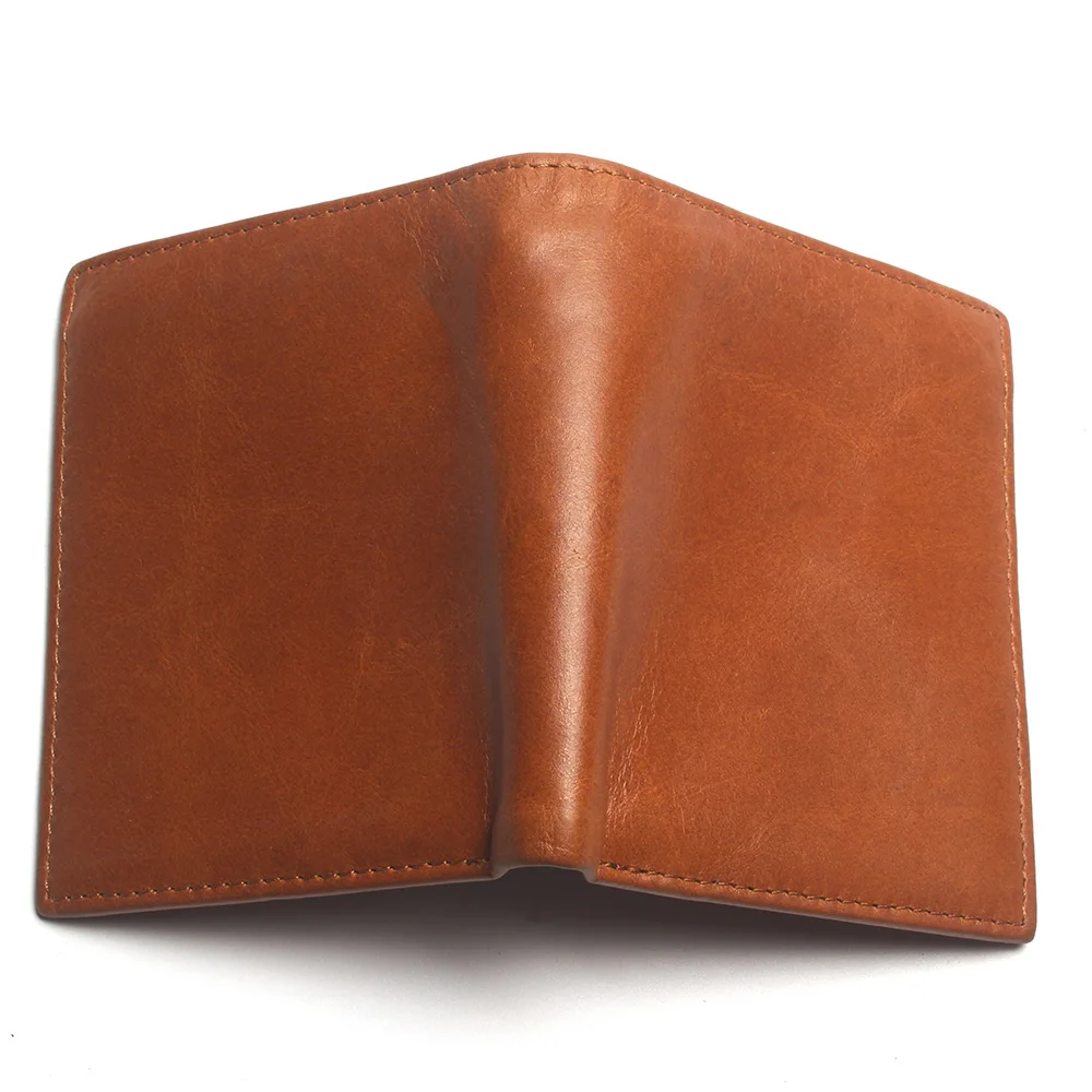 Male Genuine Leather Wallets Men Wallet Credit Business Card Holders Vintage Brown Purses High Quality