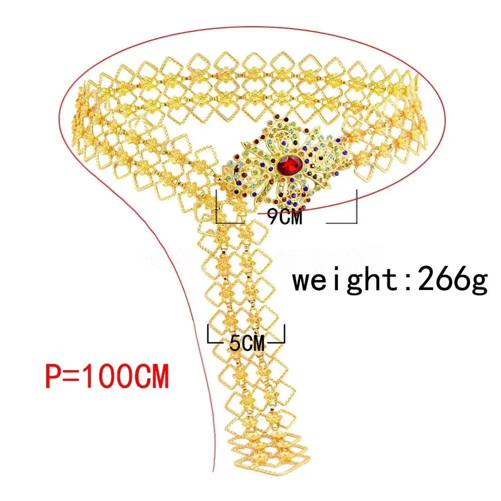 Gold Ethnic Metal Geometric Waist Belly Chains Body Chain Vintage Hollow Crystal Flower India Belts Arab Afghan Thailand Jewelry