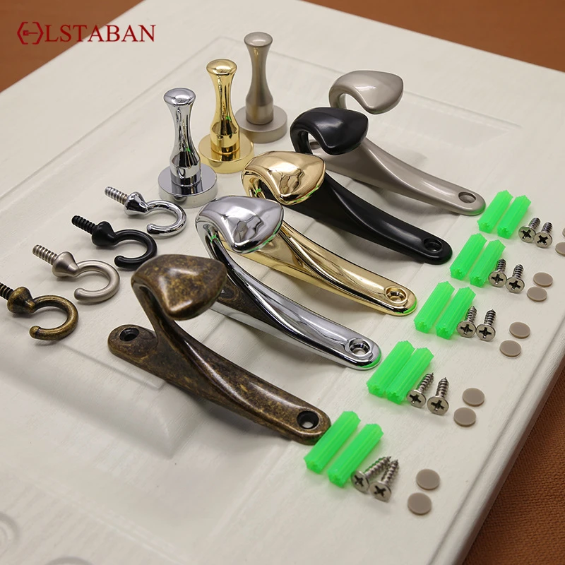 European Style Simple Wardrobe Closet Bathroom Toilet Cloakroom Coat Hook Golden Creative Zinc Alloy Single Hook
