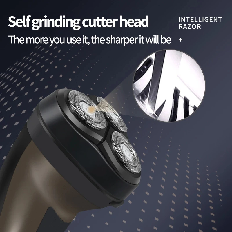 มีดโกน Usb เครื่องโกนหนวดไฟฟ้าแบบชาร์จไฟได้ Beard Razor Fully Washable Wet-Dry Dual Use Water Proof Fast Charging Portable