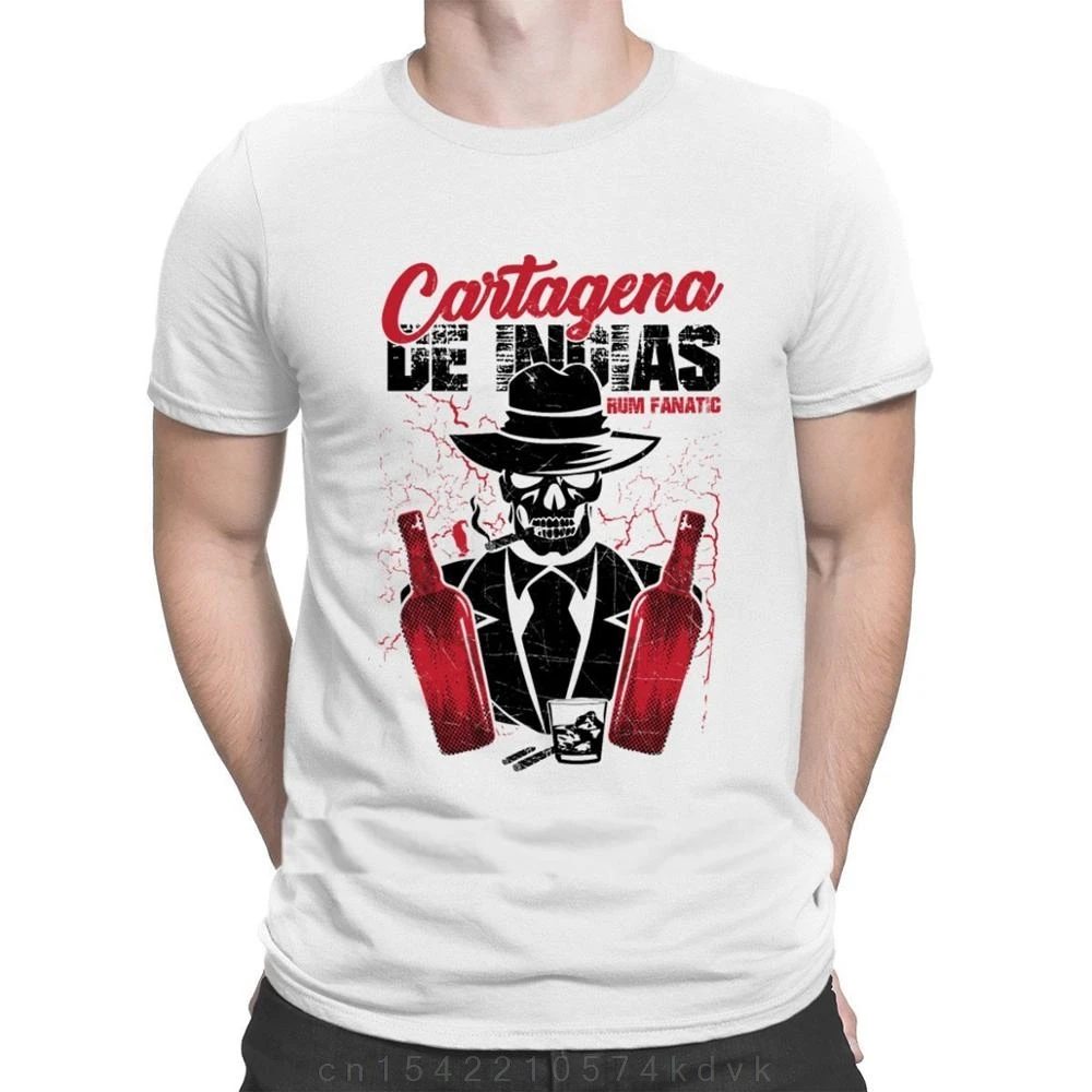 Funny Rum Fanatic Cartagena De Indias Colombia T-shirt Summer Quality Printing Graphic Men's Create Tops Slim Fit Cotton Tee