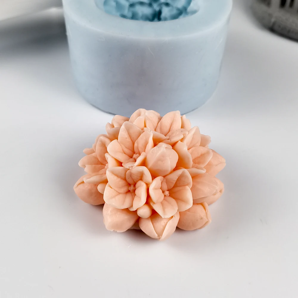 HC0283 PRZY Molds Silicone Hydrangea Flower Mold Decoration Plant Soap Molds Ochid Flowers Candle Moulds Bouquet Making Clay