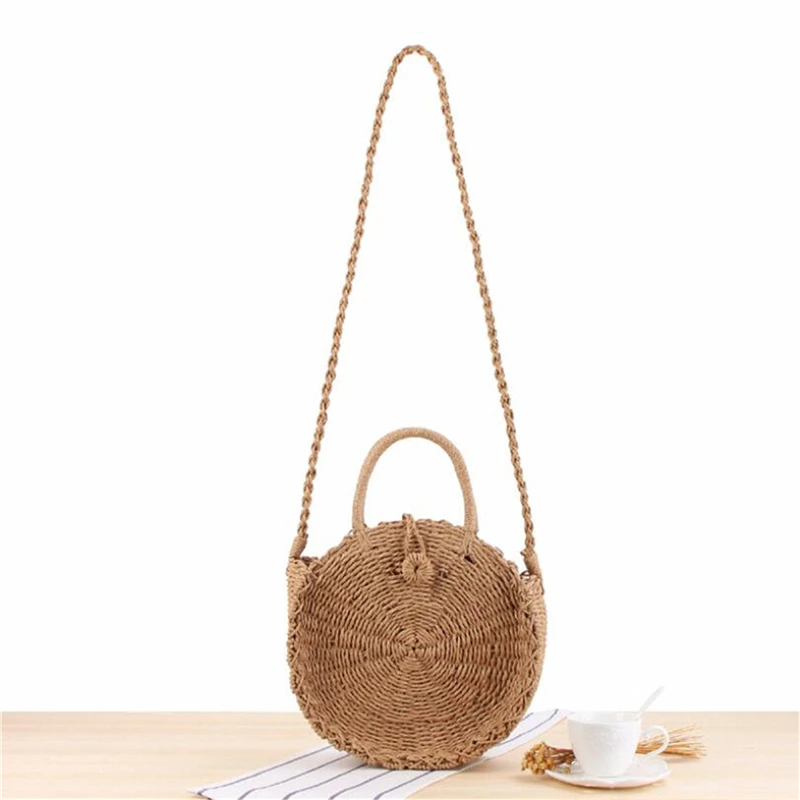 

Factory Direct INS New Vacation Beach Bag Round Single Strap Shoulder Handbag All-match Leisure Straw Bag IL00584