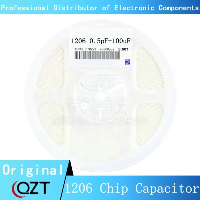 

1reel 4000pcs 1206 50V SMD Thick Film Chip Multilayer Ceramic Capacitor 0.5pF-100uF 10NF 100NF 1UF 2.2UF 4.7UF 10UF 1PF 100UF