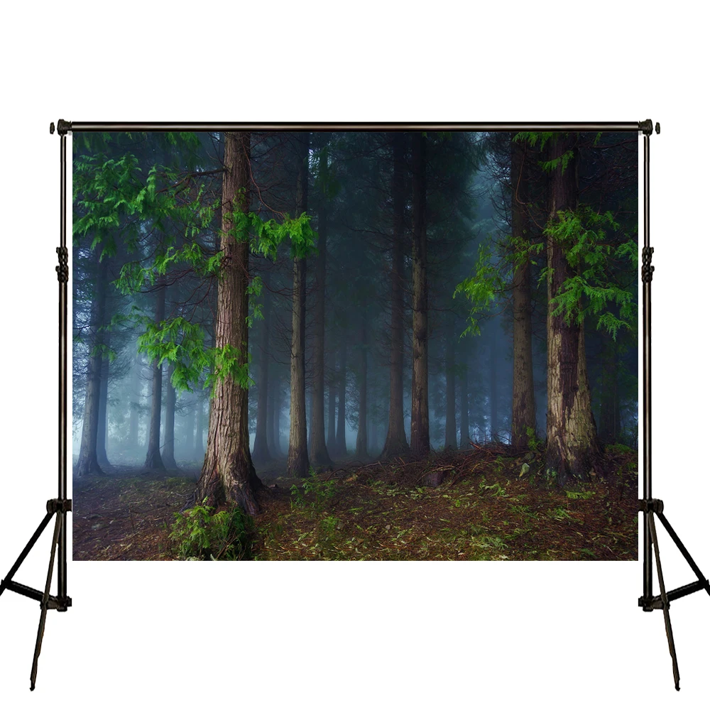 VinylBDS Spring Forest Fairy Tale Photography Backdrop For Photo Trees  Photo Backdrops Green Microfiber Washable Backdrop