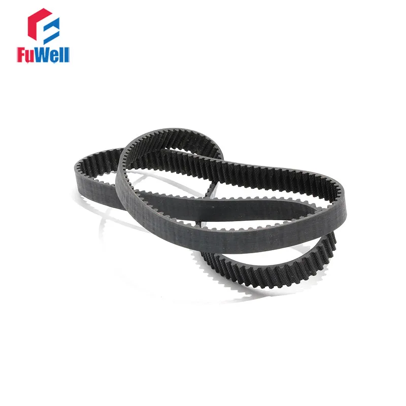 

S5M Timing Belt S5M-2005/2100/2800/2980 Transmision Pulley Belt 15/20/25mm Belt Width Synchronous Black Rubber Toothed Belt