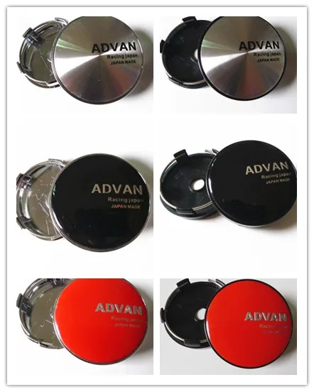 4pcs 60mm Advan Racing Wheel Center Hub Cap Car Rims Dust-proof Cover Hubcaps 56mm Emblem Auto Styling Accessories