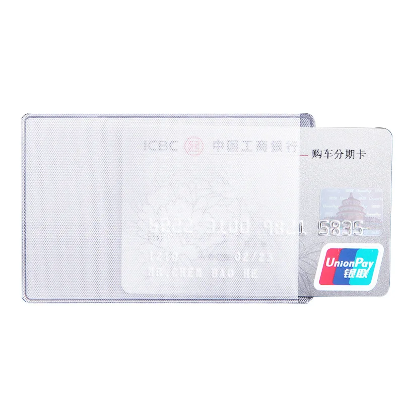 

100PC Waterproof Transparent PVC Card Cover Silicone Plastic Card holder Case Protect Cards Student Cardholder Bit Bank Id Card