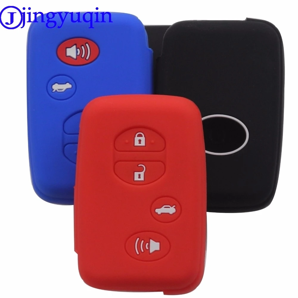 Jingyuqin 4 Tasten Remote Silikon Auto Schlüssel anhänger Fall für Toyota Highlander Prius V Venza Land Cruiser Abdeckung Shell Halter