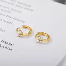 Zircon Butterfly Hoop Earrings #2