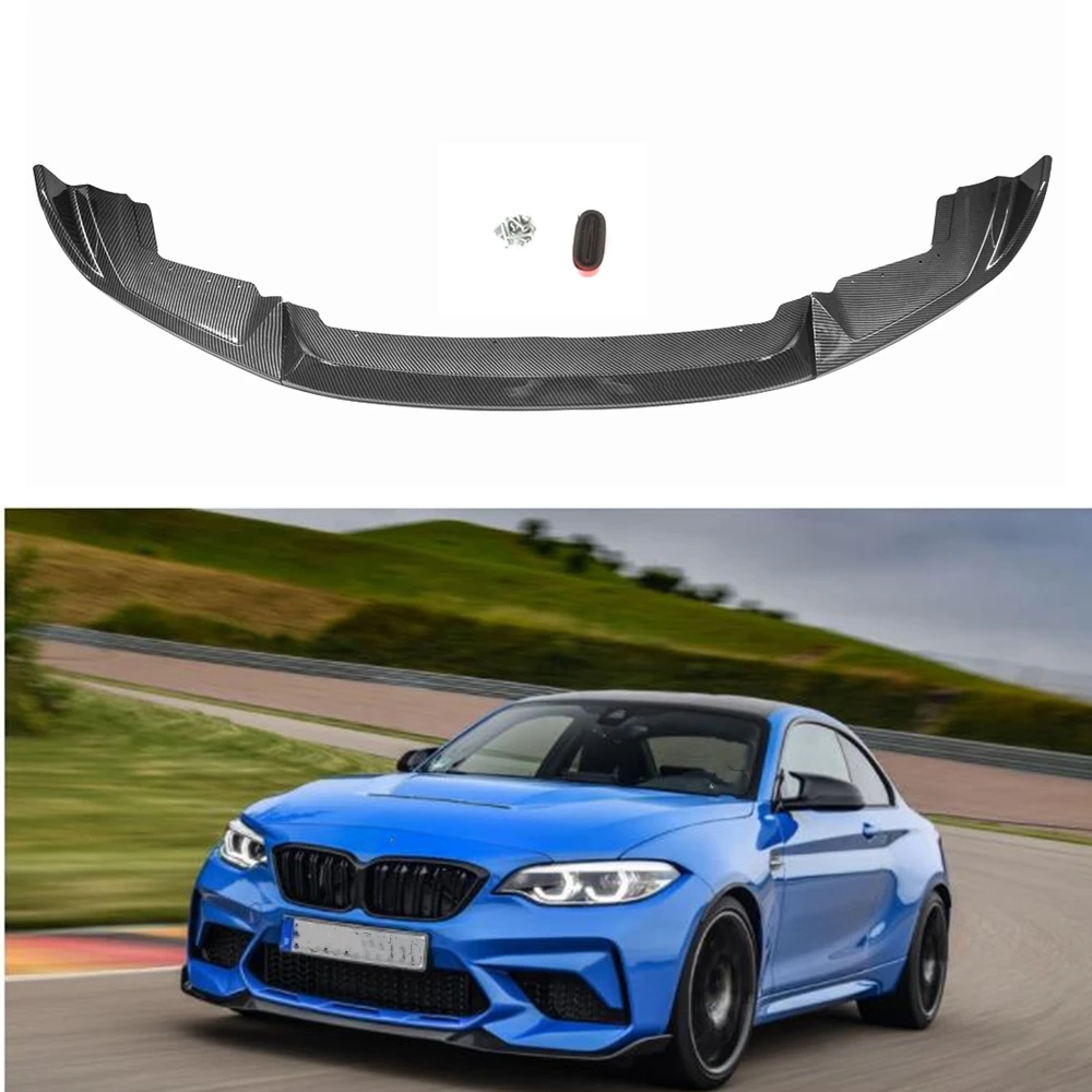 

Front Bumper Spoiler Lip For BMW F87 M2 Competition 2019-2021 Coupe 2-Door Carbon Fiber Look/Gloss Black Lower Splitter Body Kit