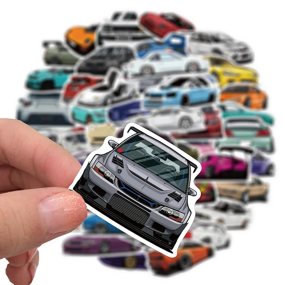 10/30/50/100PCS JDM Retrofit Racing Car Waterproof Stickers Decals Kids Toy DIY Phone Luggage Car Bike Cartoon Graffiti Sticker