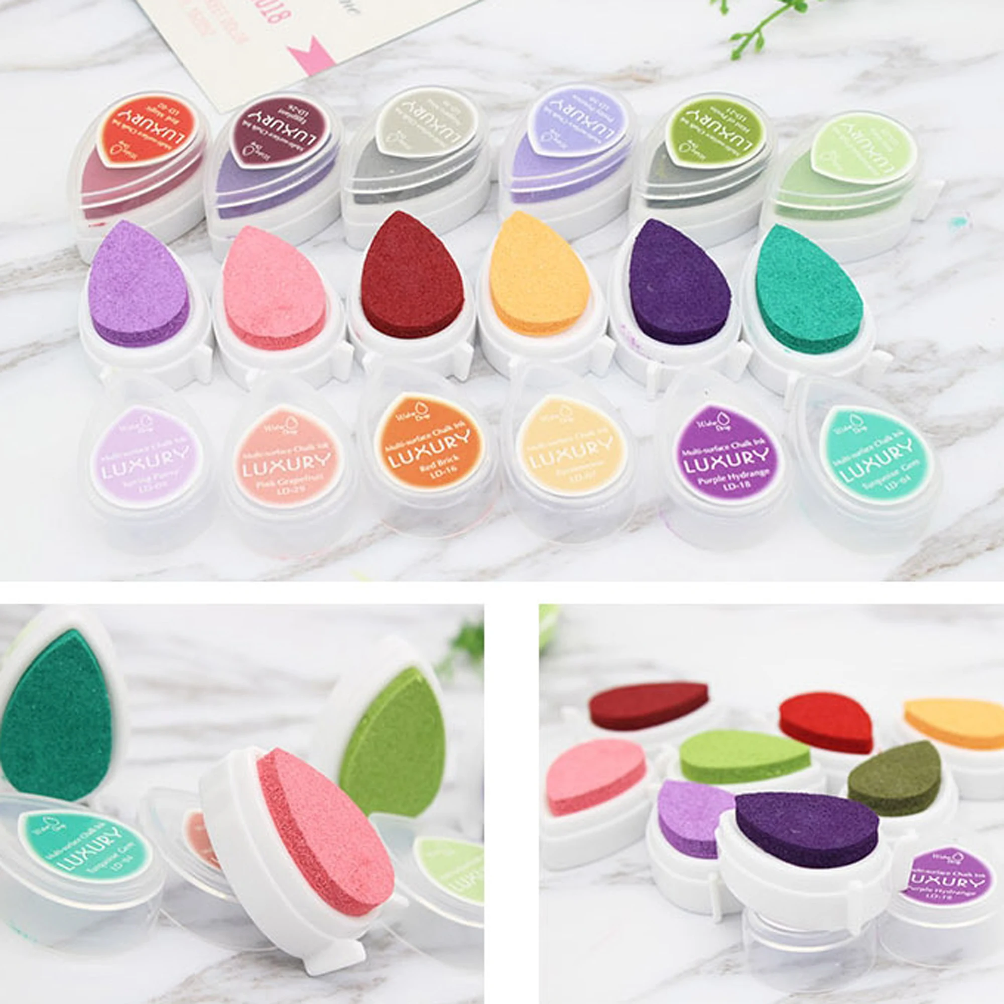 15pcs New Sticky Ink Water droplets multi-purpose printing Chalk ink pad Stamping