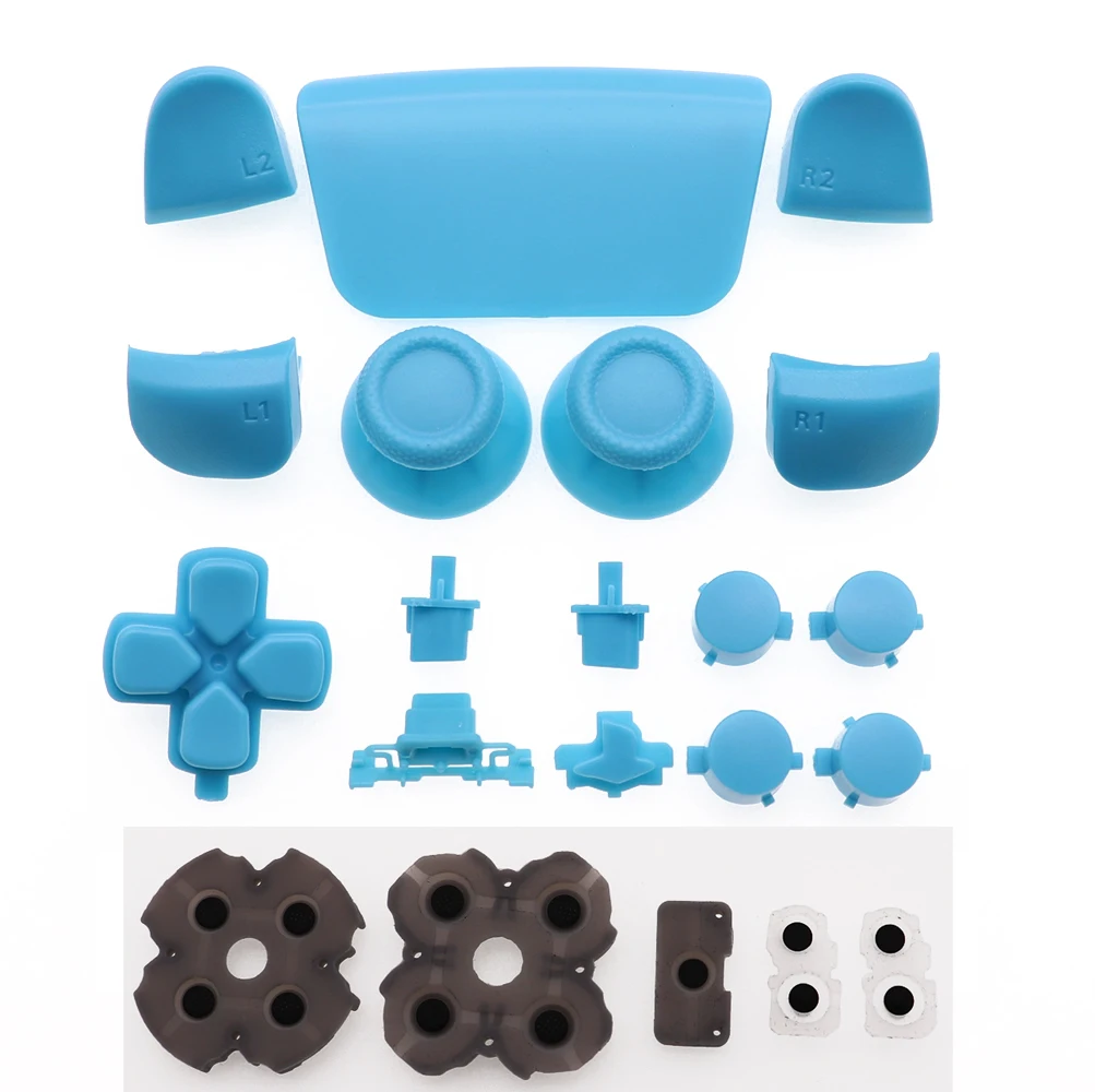 Полный набор кнопок L1 R1 L2 R2 триггер D-pad для контроллера PS5 стики для большого пальца крышка джойстика Проводящая резина