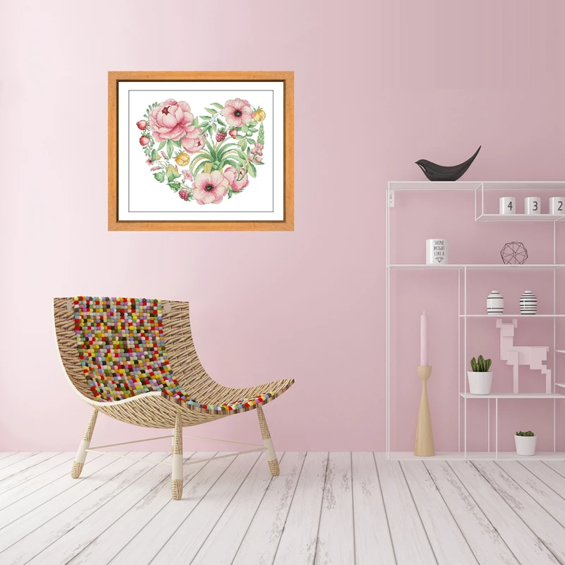 

Heart of Summer cross stitch kit flower pattern 18ct 14ct 11ct white fabric cloth cotton thread embroidery DIY handmade