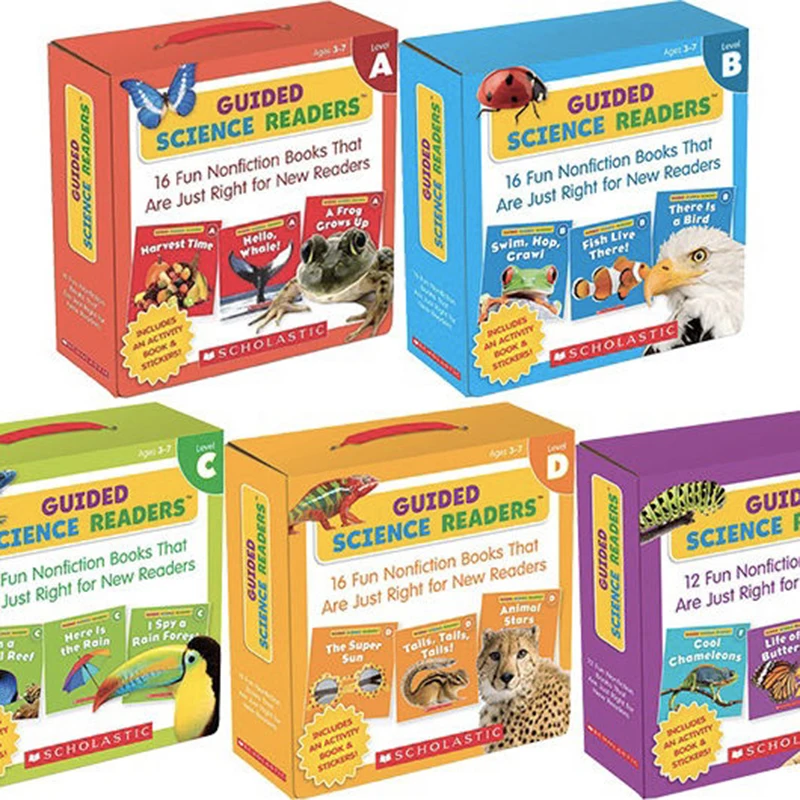 5 Box/Set English Scholastic Guided Science Readers Acdef Let Students Children Book Baby Learn English Language Books For Kids