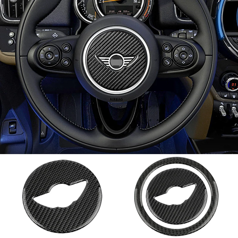 

Carbon Fiber Car Steering Wheel Center Car Sticker For Mini Cooper R55 R56 R60 R61 F55 F56 F60 Clubman Countryman Accessories