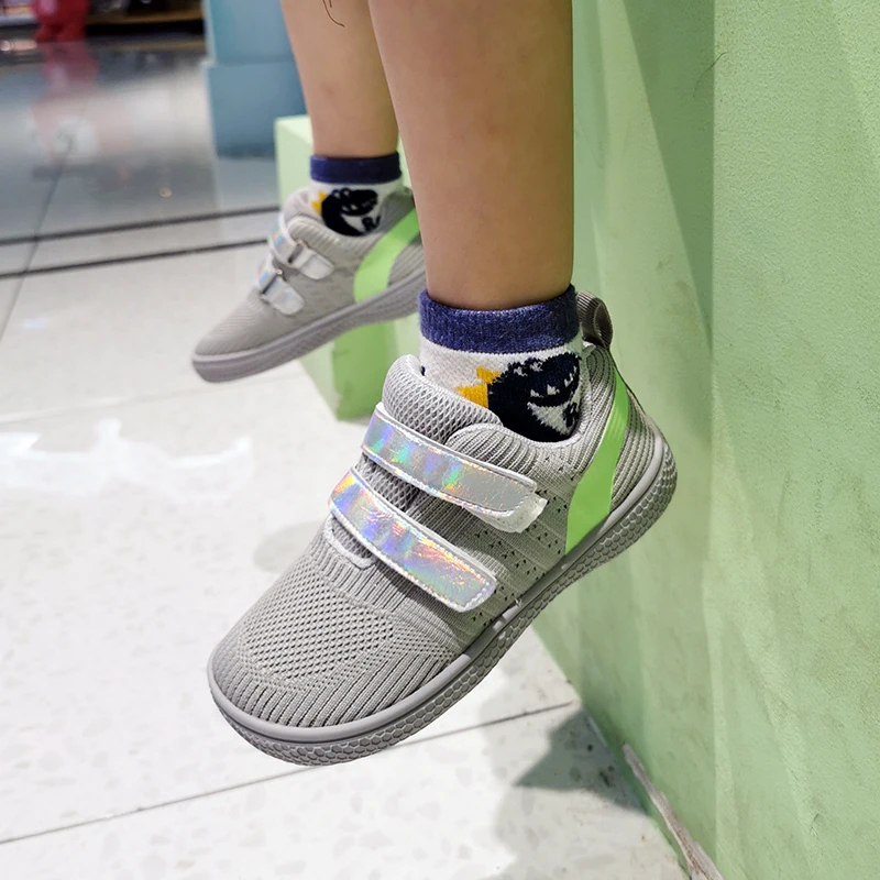 PEKNY BOSA barefoot shoes kids breathable sneakers for child mesh material casual shoes for girls soft bottom wide toes boy shoe