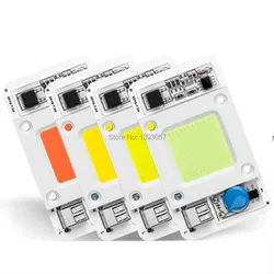 LED 50W COB Chip Bulbs AC 110V 220V Integrated Smart IC Driver Cool White Warm White Red Green Blue Yellow Pink Full Spectrum