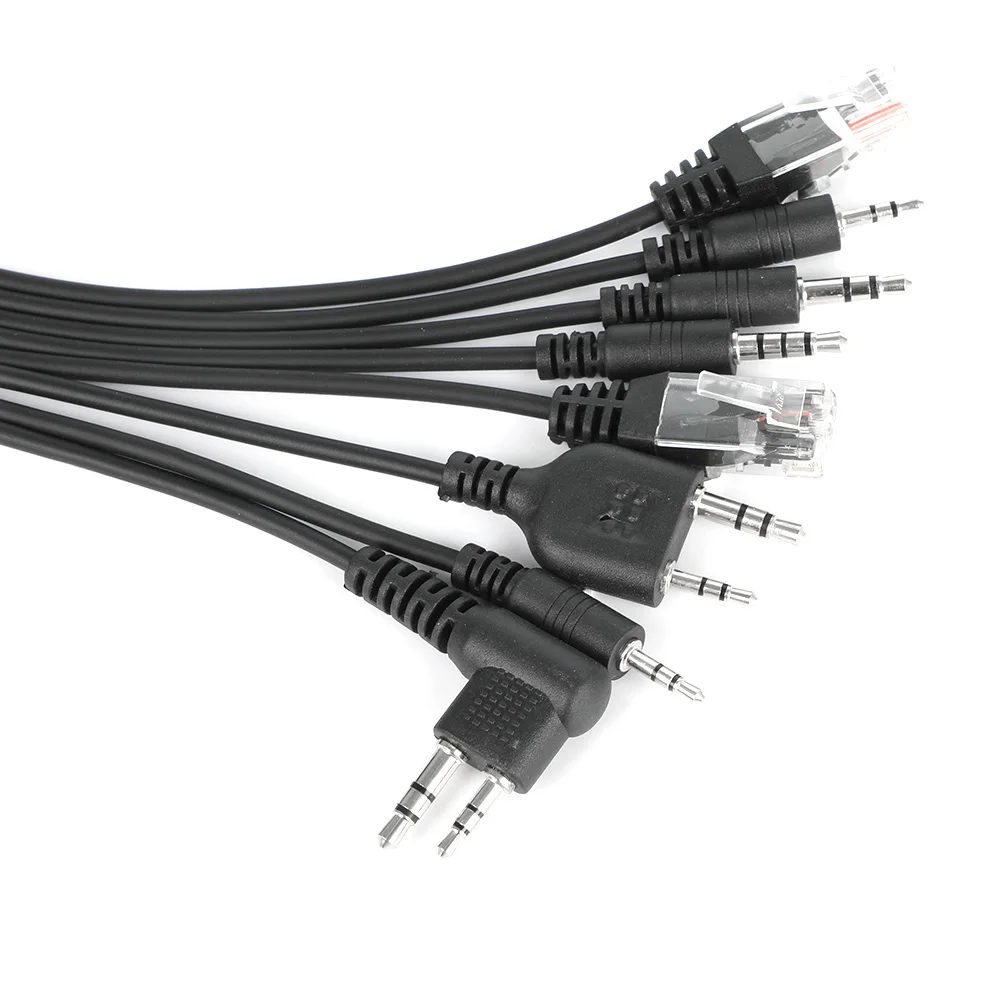 8 in 1 USB Programming Cable for Baofeng UV5R UV82 888S For TYT Kenwood Motorola Yaesu Icom HYT Walkie Talkie Car Radio