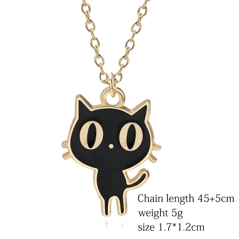 Cute Cartoon Cat Animal Pendant Necklace For Girls Women Lovely Kitten Neko Birthday Party Jewelry Accessories Gift 2024 Trend