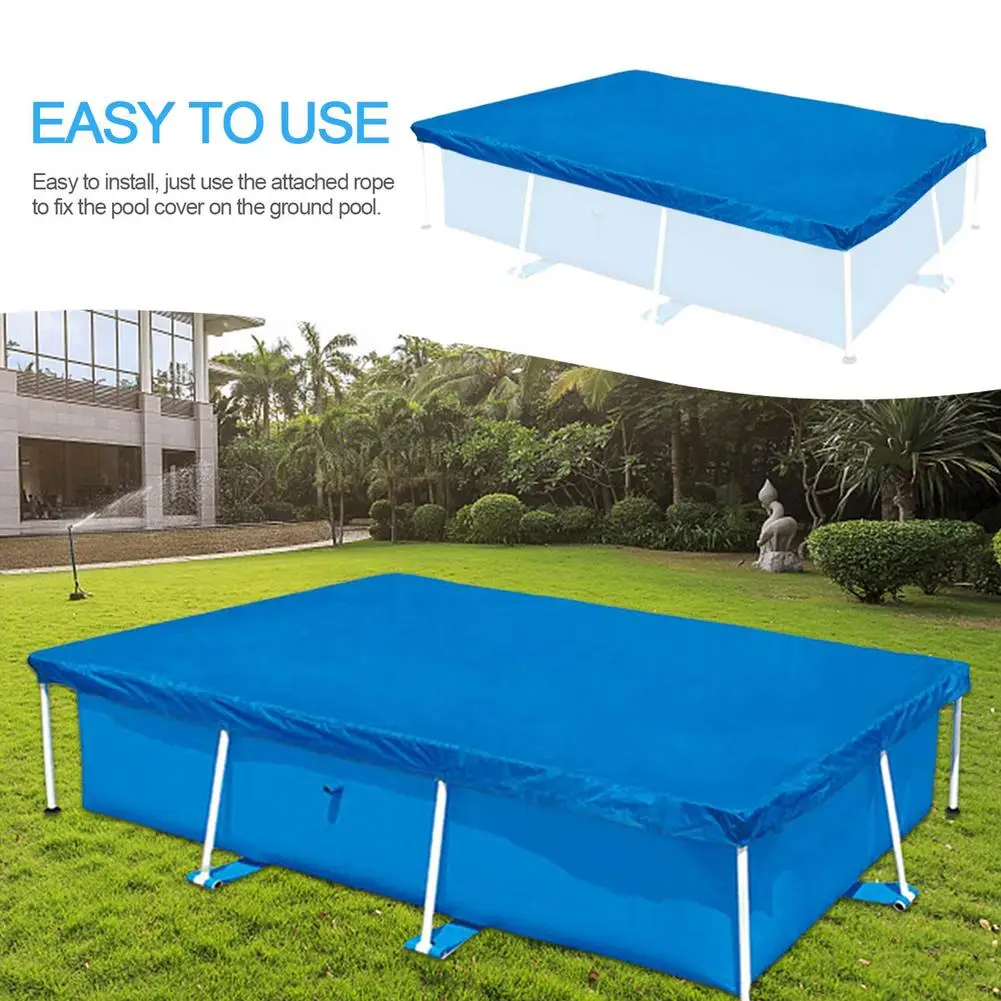 

260x170cm Swimming Pool Cover Rectangle Waterproof Pool Frame Protector Pool Heat Insulation Cover Dustproof Pool Cover