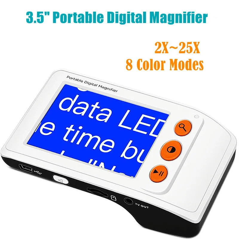 

3.5" Portable Digital Magnifier Reading Aid 3.5 Inch LCD Screen For Low Vision 2X~25X Zoom Foldable Video Electronic Magnifier