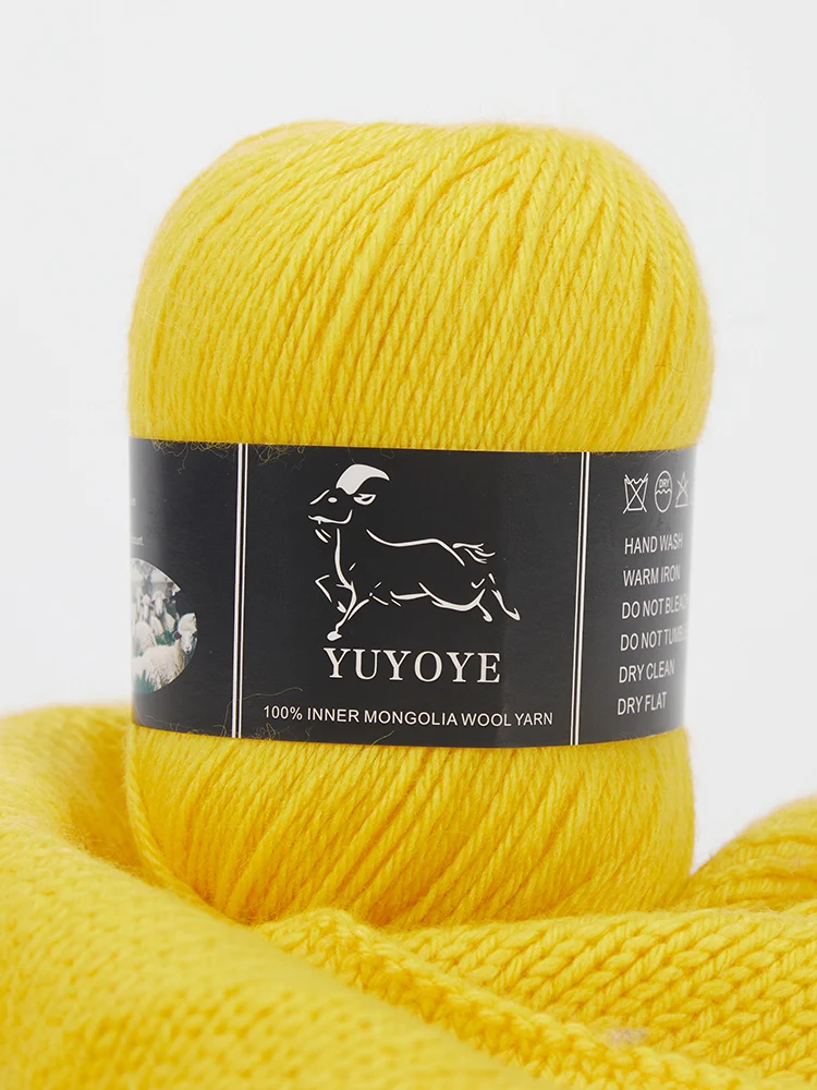 YUYOYE 100%Wool Yarn 4-Ply Hand Soft Fluffy Crochet Yarn for DIY Knitting Warm Mink Woolen Thread Worsted Handmade Line 50g/Ball