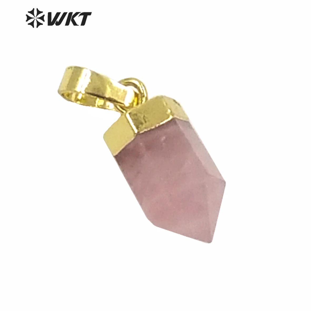 

WT-P1332 New Arrival Beautiful Pink Color Crystal Silver Plated Faced Shape Rose Crystal Necklaces Pendants for Women Jewelry