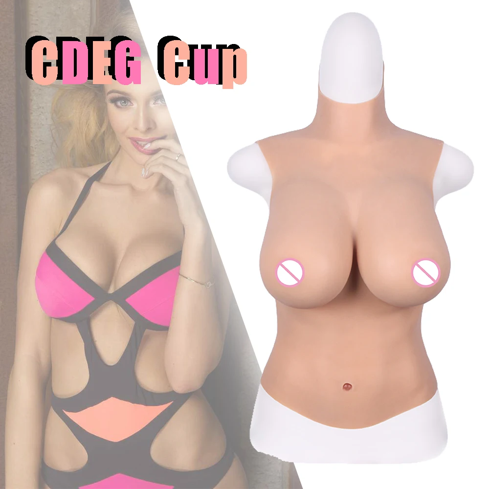 Realistic Shemale Cosplay Silicone Breast Forms Fake Artificial Boobs for Crossdresser Transvestite Sissy Drag Queen CDE Cup