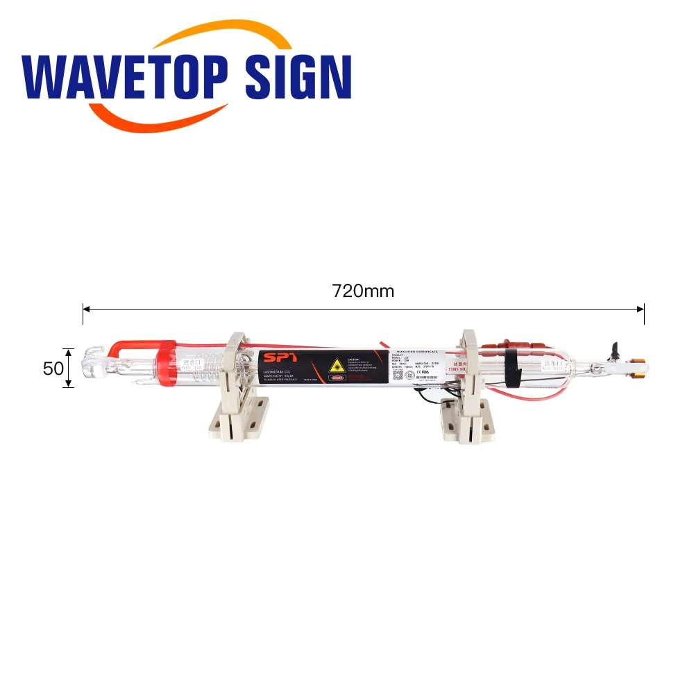 WaveTopSign-CO2ガラスレーザー管、彫刻切断機用レーザーランプ、720mm、40w、co2