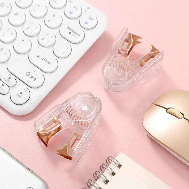 Creative Manual Rose Gold Stapler Staple Remover Staples Hold Punch Large Desk Stapler Student School Office Stationery Supplies