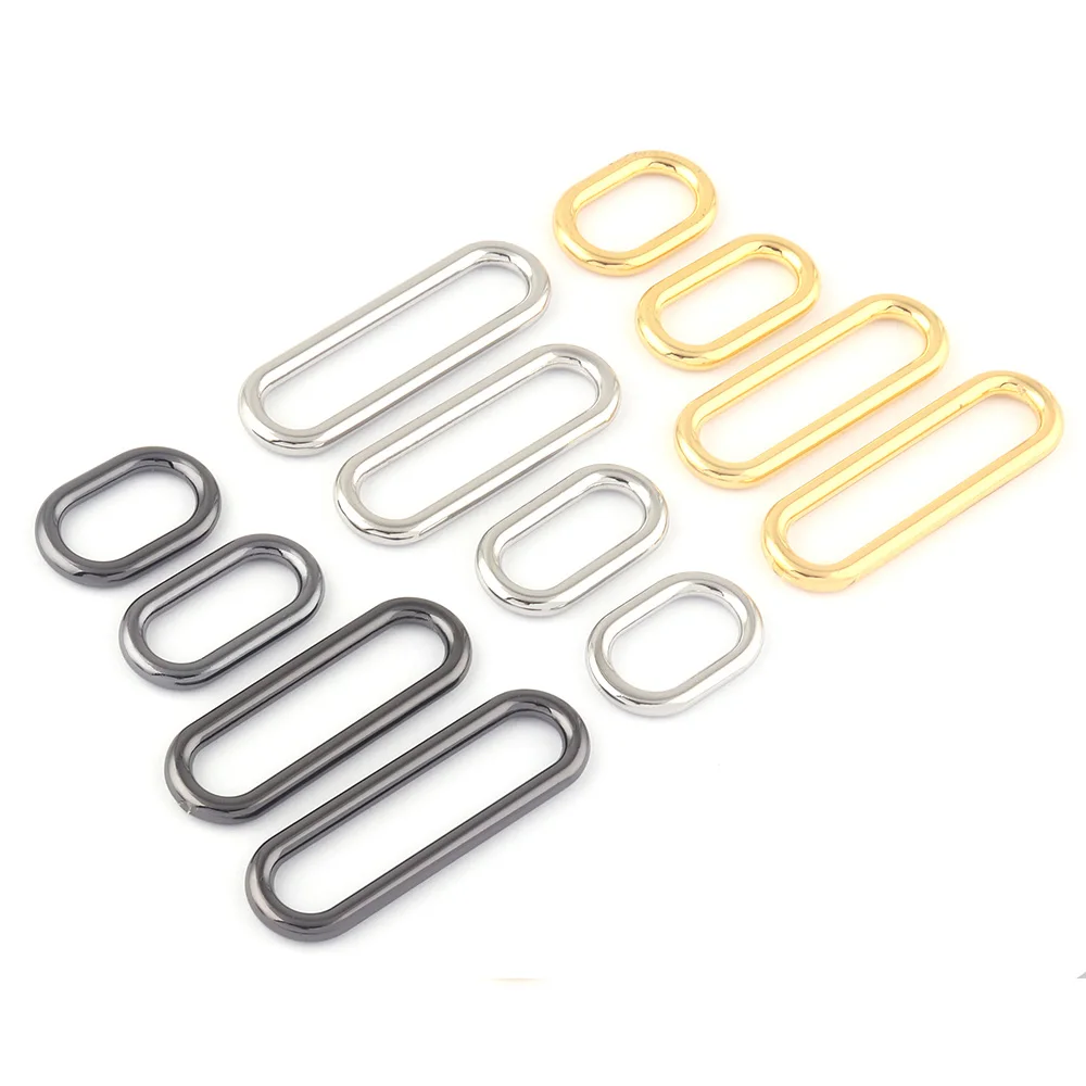 20-50mm Gold Metal Slide Oval Loop Ring Strap Buckle Purse Webbing Bag Leather Craft Handbag Making Hardware Supplies DIY 4 Pcs