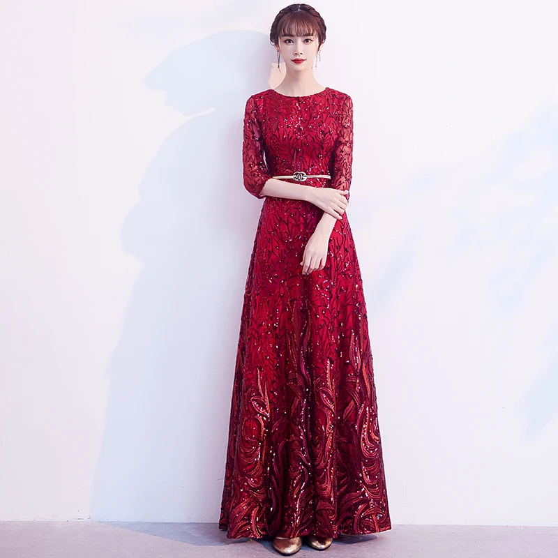 Dostosowana linia cekinowa złota suknia wieczorowa długie suknie balowe suknia wieczorowa formalna sukienka damska elegancka szata De Soiree