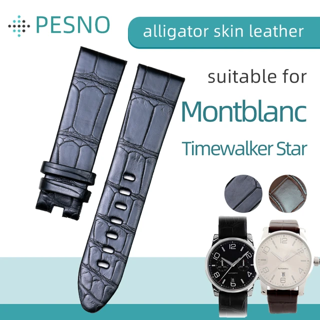 PESNO compatible with Montblanc Timewalker Star 9670 U0107073 Genuine Crocodile Leather Wrist Watch Band Men Watch Straps AliExpress