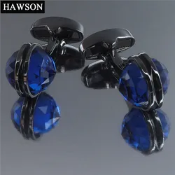 HAWSON Luxury& Stylish Cufflinks for Men, Men's Crystal Inlaid French Shirt Cufflinks Accessories