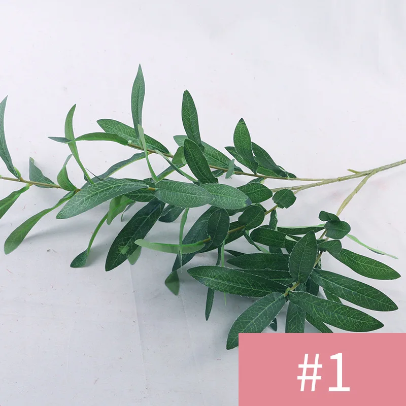 

Fake Plastic Artificial Olive Branch, Long Tropical Leaves, Faux Plants Wall, Wedding Decoration, Garden Fence, 95cm, 4Pc Lot