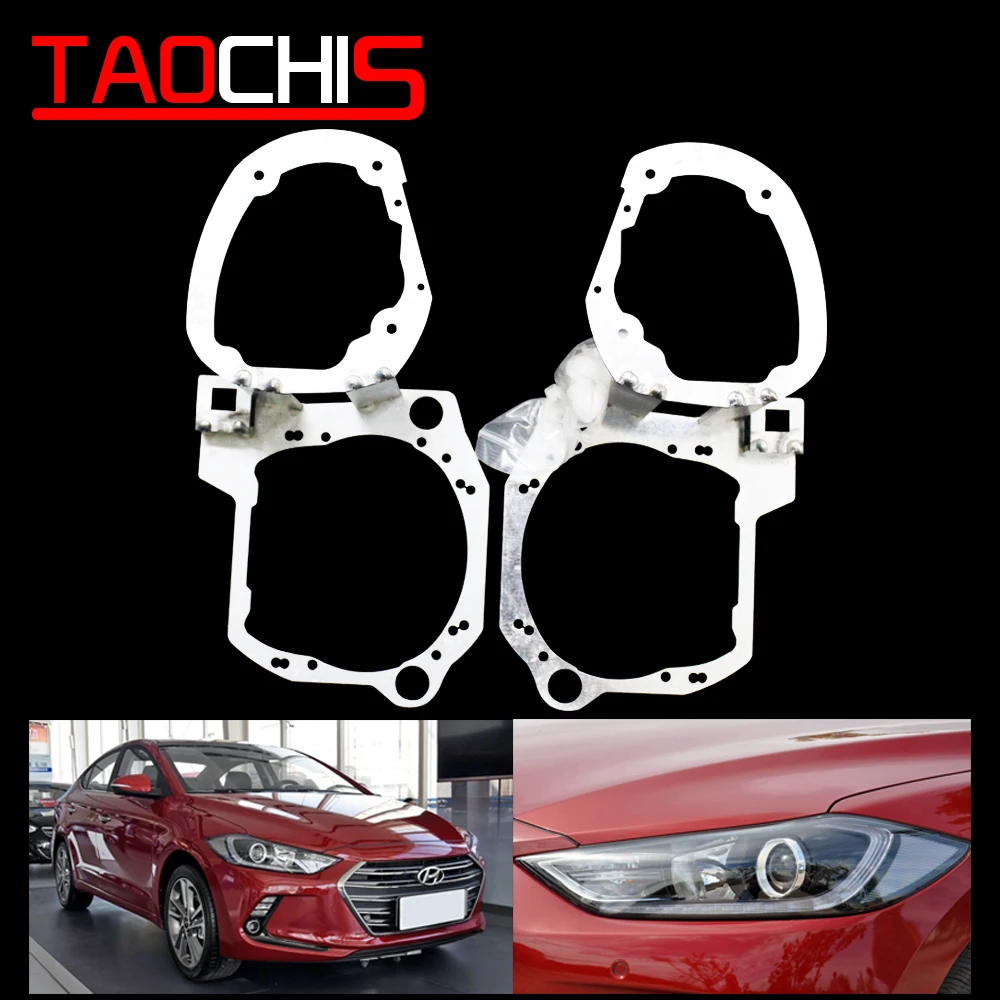 

TAOCHIS Car Styling Retrofit Frame Adapter Framework for Hyundai Elantra 2016-2018 Hella 3r 5 Projector Lens 3.0 Inches