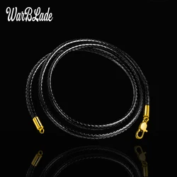 2021 New Leather Cord 40-60cm Necklace Cord Wax Rope Chain With Stainless Steel Lobster Clasp For Men Women DIY Necklace Making