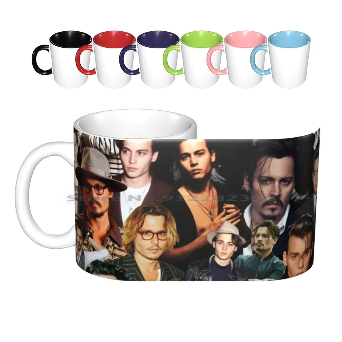 Johnny Depp Sexy Collage Ceramic Mugs Coffee Cups Milk Tea Mug Johnny Depp Johnny Depp Sexy Collage Cry Baby Pirates Of The