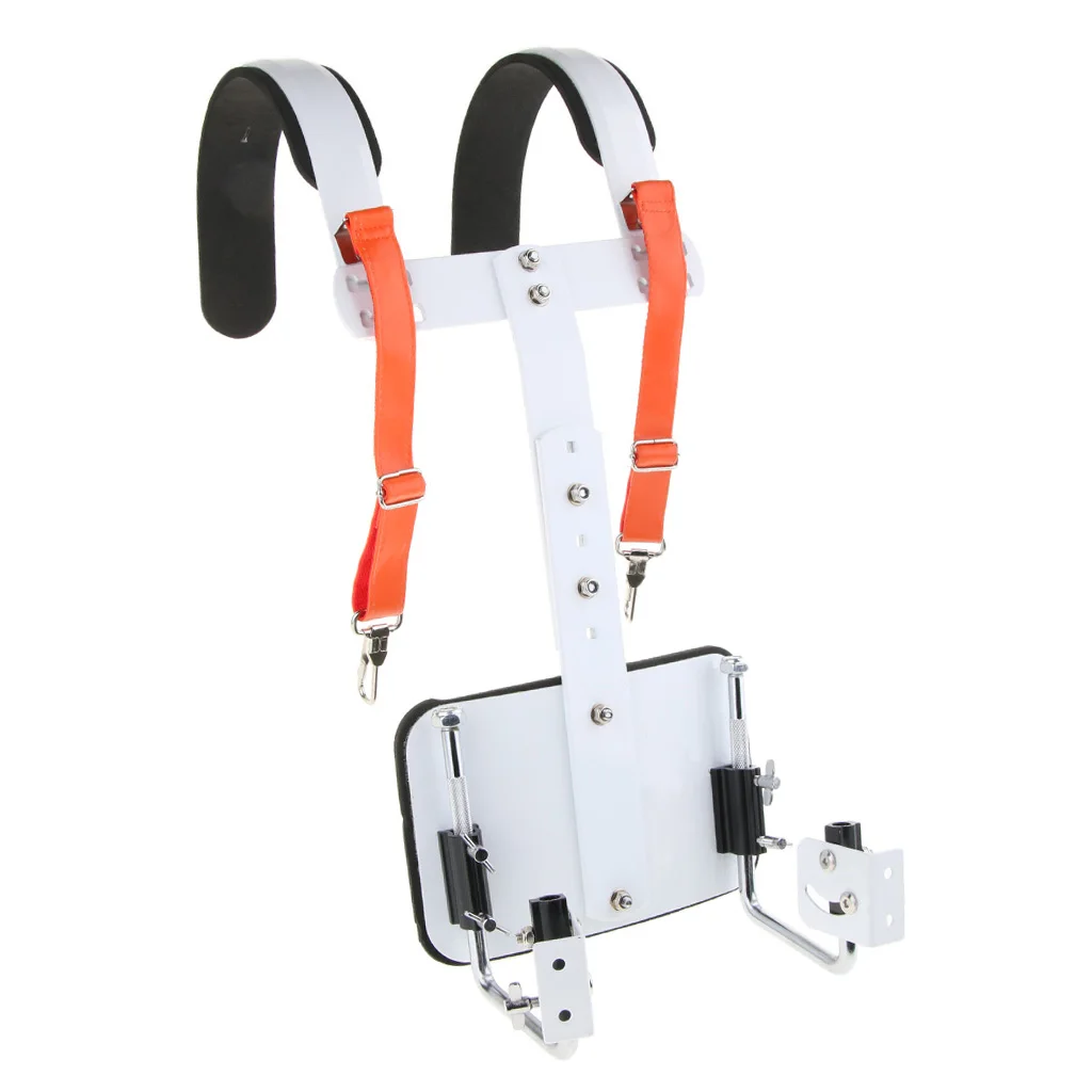 Aluminium Alloy Marching Snare Drum Bass Drum Carrier Support with Thickened Sponge Shoulder Pad, Great for Drum Player